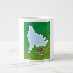 Hubbard lake Northern Michigan lake map Giant Coff Large Coffee Mug