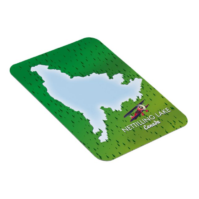 Hubbard lake Northern Michigan lake map Magnet (Right Side)