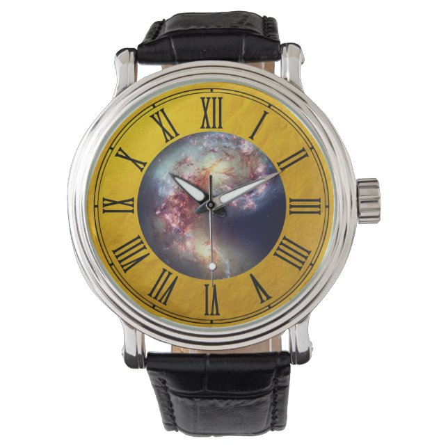 Hubble & Antennae Galaxies 2 - Outer Space / Gold Watch (Front)