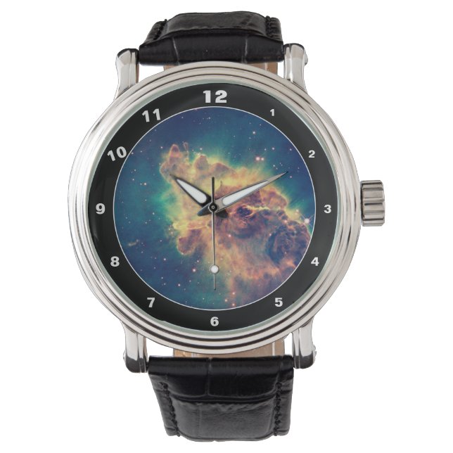 Hubble & Carina Nebula - Outer Space (Watch) Watch (Front)