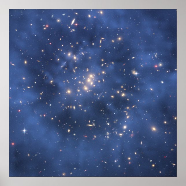Hubble Finds Dark Matter Ring in Galaxy Cluster Poster (Front)