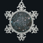 Hubble Heavy Metal Stars Cluster Snowflake Pewter Christmas Ornament<br><div class="desc">A stunning view of the globular cluster NCG 6496 captured by the NASA Hubble space telescope and showing many “heavy metal” stars,  those with elements heavier than hydrogen and helium in their composition. Some pulsate by varying their brightness over time.</div>