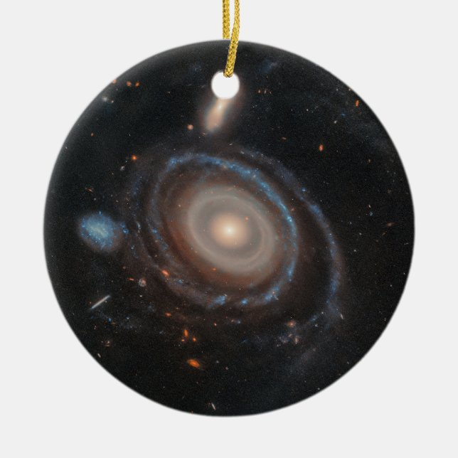 Hubble Space Telescope Bullseye Galaxy Ceramic Tree Decoration (Front)
