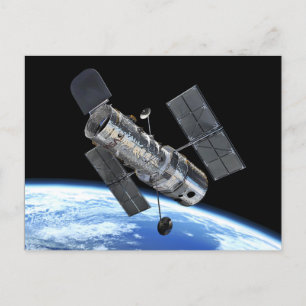 Hubble Space Telescope In Earth Orbit NASA Photo Postcard
