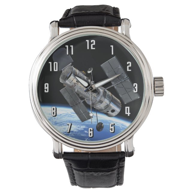 Hubble Space Telescope In Earth Orbit NASA Photo Watch (Front)