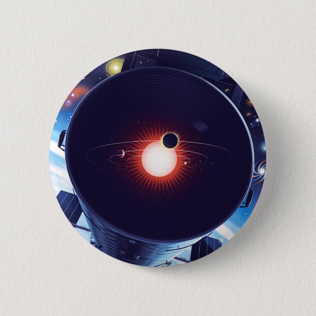 Hubble Space Telescope Poster. 6 Cm Round Badge (Front)