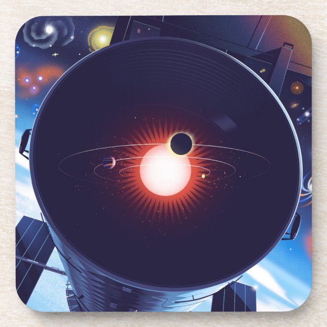 Hubble Space Telescope Poster. Coaster (Front)