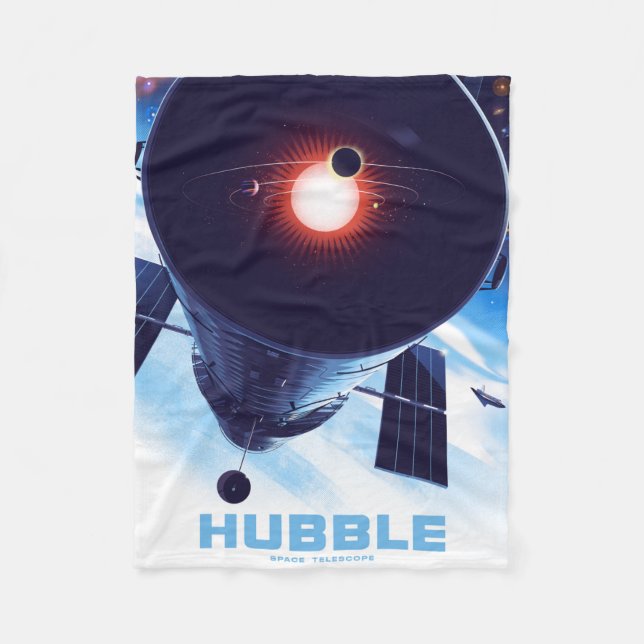Hubble Space Telescope Poster. Fleece Blanket (Front)