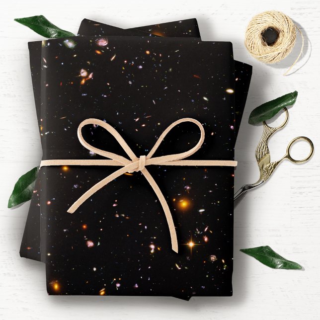 Hubble Telescope Ultra Deep Field Galaxies Photo Wrapping Paper Sheet (Creator Uploaded)