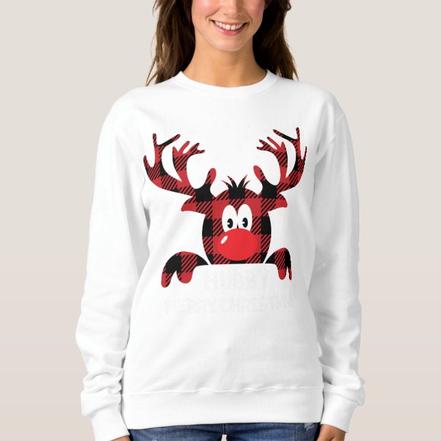 Hubby Always be yourself Reindeer Santa Hat Buffal Sweatshirt (Front)