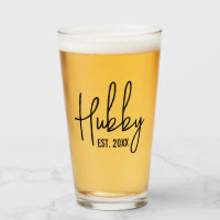 Hubby custom established year beer glass gift