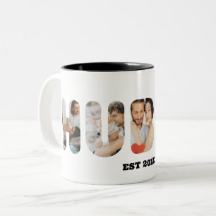 Hubby Custom Word Photo Collage Wedding Gift Two-Tone Coffee Mug