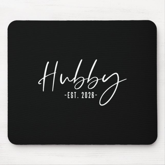 Hubby Est 2026 Married Honeymoon Wedding Couple Mouse Mat (Front)