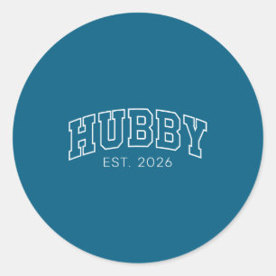 Hubby Est Married Honeymoon Wedding Classic Round Sticker