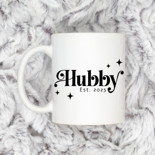 Hubby Est year any colour elegant retro font Coffee Mug