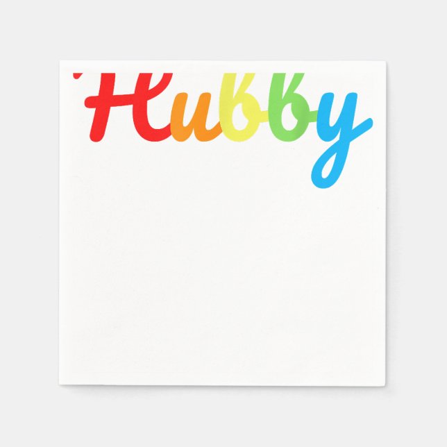 Hubby Gay Pride LGBT Wedding Gifts Honeymoon  Napkin (Front)