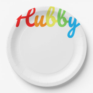 Hubby Gay Pride LGBT Wedding Gifts Honeymoon  Paper Plate