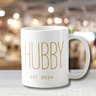 Hubby Gold Script Custom Wedding Anniversary Coffee Mug