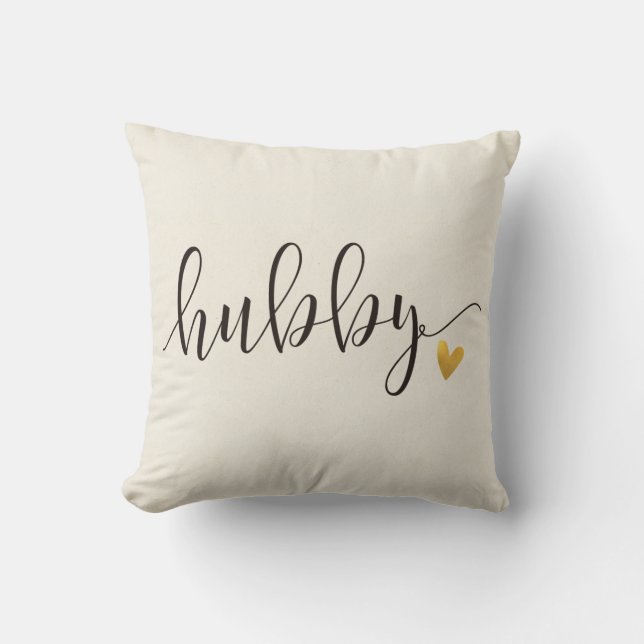 Hubby,Hubby and Wifey Wedding Gift Cushion (Front)