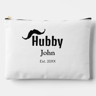 Hubby husband add name date year moustache simple accessory pouch