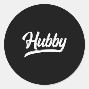 Hubby Husband Newly Wed Inspired Classic Round Sticker