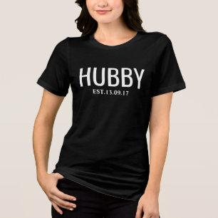 Hubby Matching Couple T-Shirt for Wedding Tri-Blend Shirt