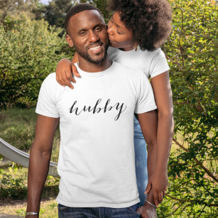 Hubby Modern Black Script Men's T-Shirt