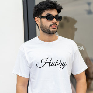 Hubby Modern Honeymoon Black Script White Men's  T-Shirt
