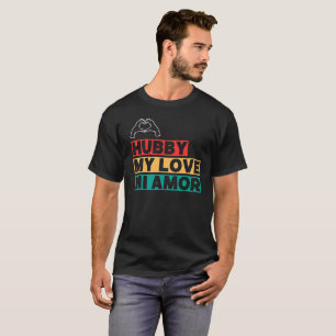 Hubby Modern Honeymoon White Script Black Men's T-Shirt