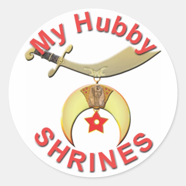HUBBY  SHRINES CLASSIC ROUND STICKER (Front)