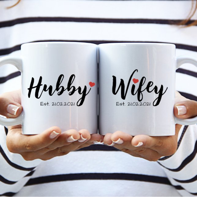 Hubby & Wifey Couple Mug (Personalise Hubby) (Creator Uploaded)