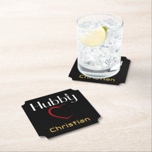  Hubby Wifey Wedding Anniversary Party Paper Coaster
