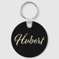 Hubert Name whitegold Button Schlüsselanhänger