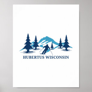 Hubertus Wisconsin Ski Resort Skiing Skier _1 Poster