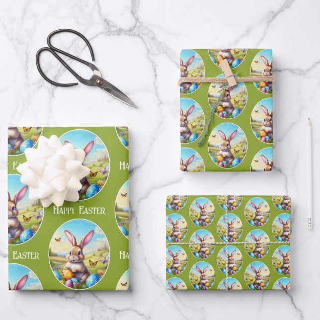 Hübner Osterhase in landscape - Wrapping Paper Sheet (Front)