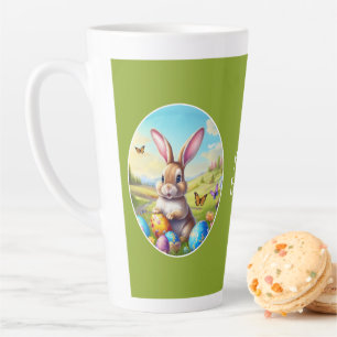Hübscher Osterhase in Landschaft - Latte Mug