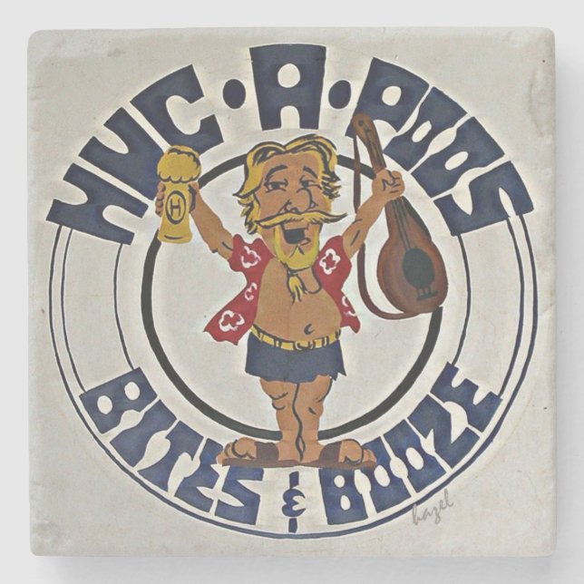 Huc-A-Poos Tybee Marble Stone Coaster. Coaster (Front)