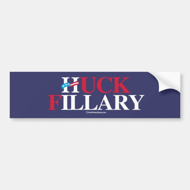 Huck Fillary - Anti-Hillary - white -.png Bumper Sticker (Front)