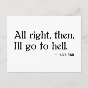 Huck Finn on Hell Postcard