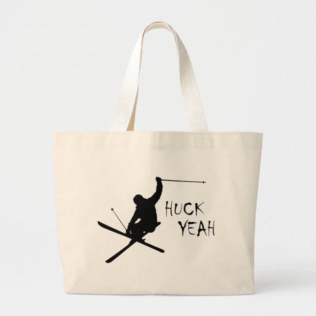 Huck Yeah (Skiing) Large Tote Bag (Front)
