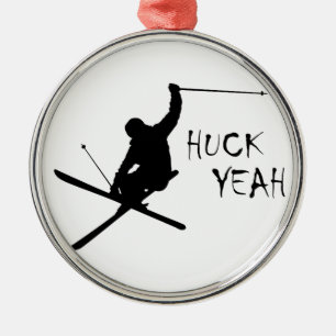 Huck Yeah (Skiing) Metal Tree Decoration