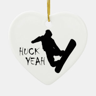 Huck Yeah (Snowboarding) Ceramic Tree Decoration