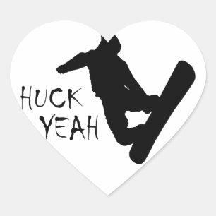 Huck Yeah (Snowboarding) Heart Sticker