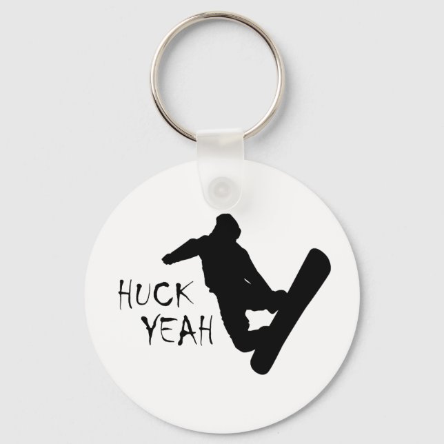 Huck Yeah (Snowboarding) Key Ring (Front)