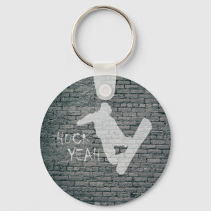 Huck Yeah (Snowboarding) Key Ring