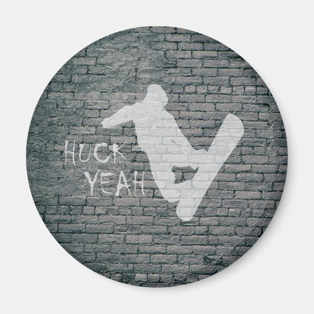 Huck Yeah (Snowboarding) Magnet (Front)