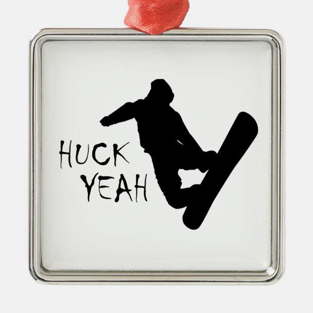 Huck Yeah (Snowboarding) Metal Tree Decoration (Front)