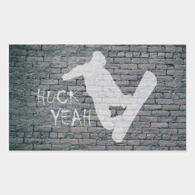 Huck Yeah (Snowboarding) Rectangular Sticker (Front)