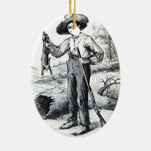 Huckleberry Finn Ceramic Tree Decoration (Back)