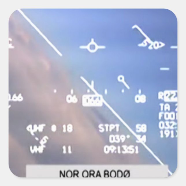 HUD HEAD UP DISPLAY FIGHTER AIRCRAFT SQUARE STICKER (Front)